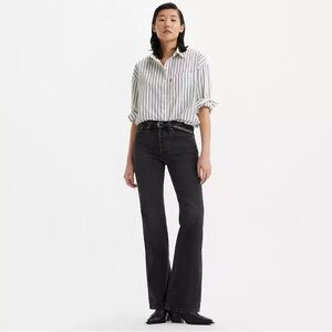 Levis 515 Nouveau boot cut stretch low rise black wash jeans